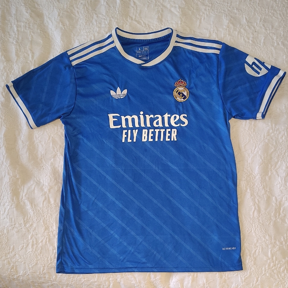 Adidas Men Royal Blue Real Madrid Soccer Jersey Large